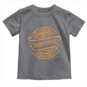 50th Birthday Trip Toddler T Shirt Retro Funny Milestone Vacation TS10 Charcoal Print Your Wear