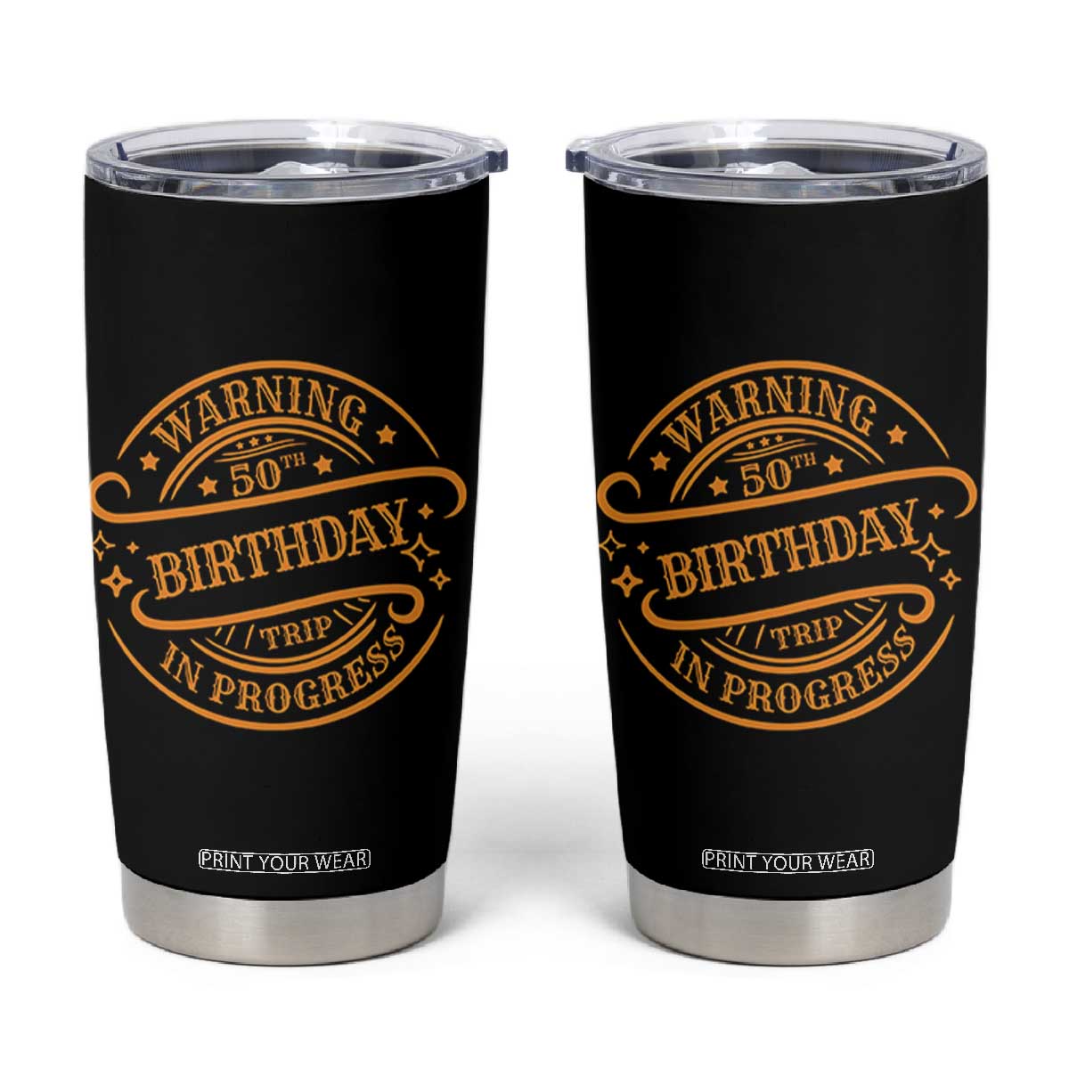 50th Birthday Trip Tumbler Cup Retro Funny Milestone Vacation TS10 Black Print Your Wear