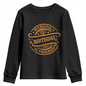 50th Birthday Trip Youth Sweatshirt Retro Funny Milestone Vacation TS10 Black Print Your Wear
