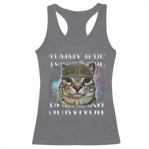 Tummy Ache Survivor Cat Meme Racerback Tank Top Vintage 90s Graphic Funny Stomach Issues Bootleg TS10 Charcoal Print Your Wear