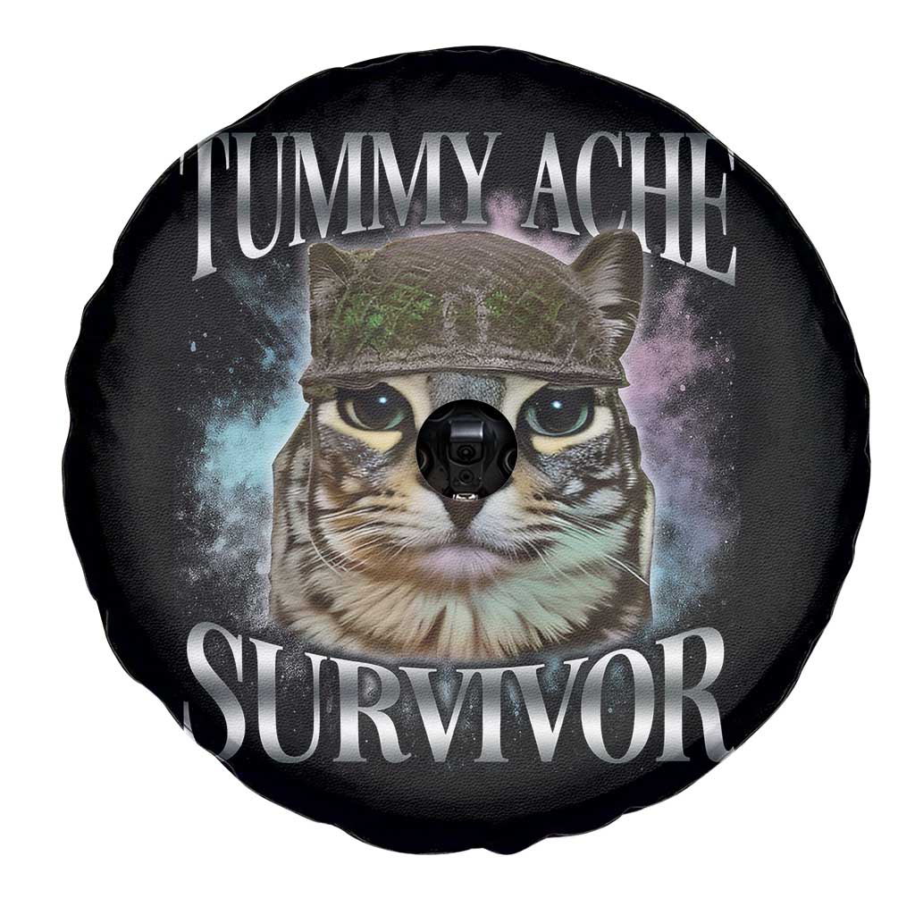 Tummy Ache Survivor Cat Meme Spare Tire Cover Vintage 90s Graphic Funny Stomach Issues Bootleg TS10 Print Your Wear
