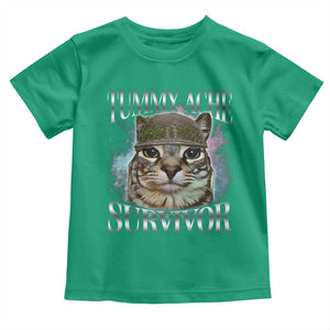 Tummy Ache Survivor Cat Meme Toddler T Shirt Vintage 90s Graphic Funny Stomach Issues Bootleg TS10 Irish Green Print Your Wear