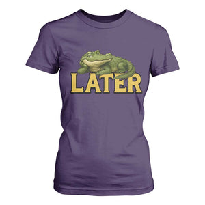 See You Later Alligator T Shirt For Women Funny Teacher Meme Viral Quote TS10 Purple Print Your Wear
