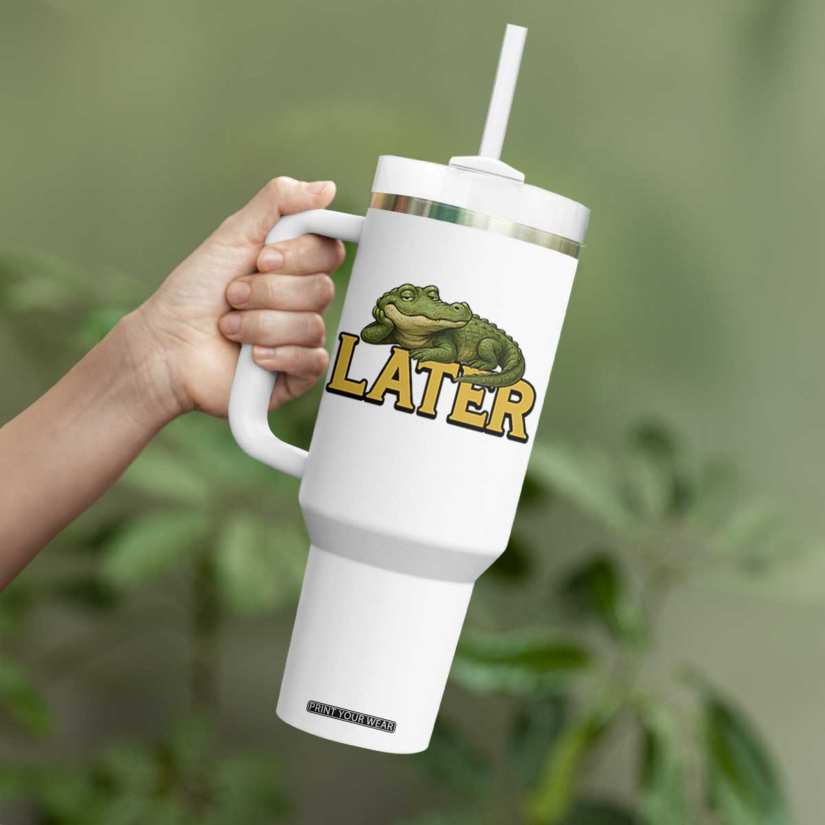 See You Later Alligator Tumbler With Handle Funny Teacher Meme Viral Quote TS10 Print Your Wear