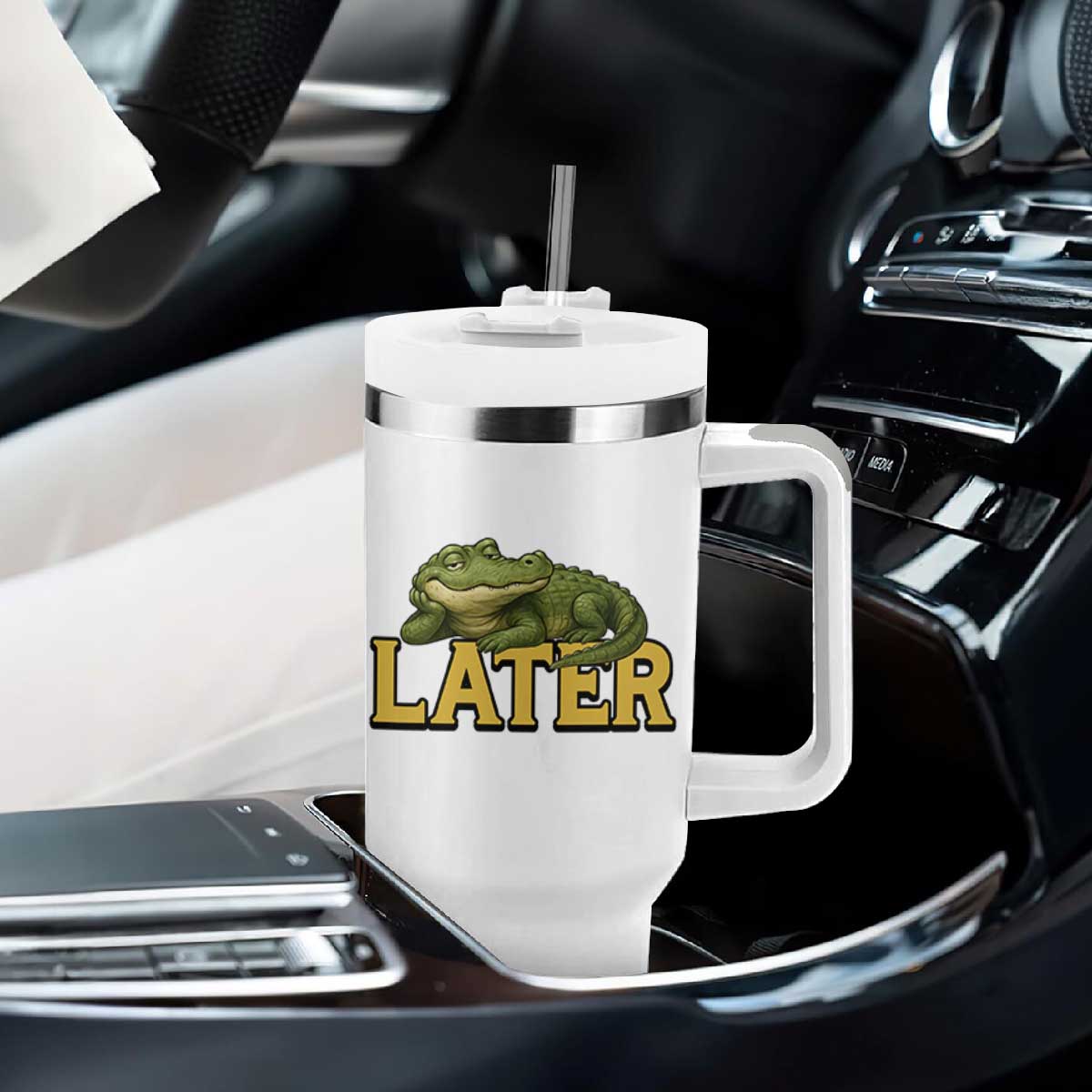 See You Later Alligator Tumbler With Handle Funny Teacher Meme Viral Quote TS10 Print Your Wear