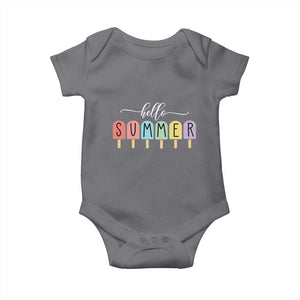 Hello Summer Vacation Ice Cream Popsicle Ice Lolly Baby Onesie TS10 Charcoal Print Your Wear
