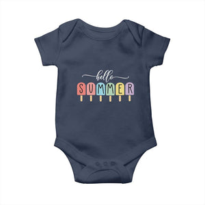 Hello Summer Vacation Ice Cream Popsicle Ice Lolly Baby Onesie TS10 Navy Print Your Wear