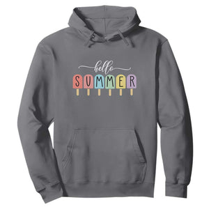 Hello Summer Vacation Ice Cream Popsicle Ice Lolly Hoodie TS10 Charcoal Print Your Wear