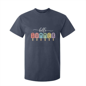 Hello Summer Vacation Ice Cream Popsicle Ice Lolly T Shirt For Kid TS10 Navy Print Your Wear