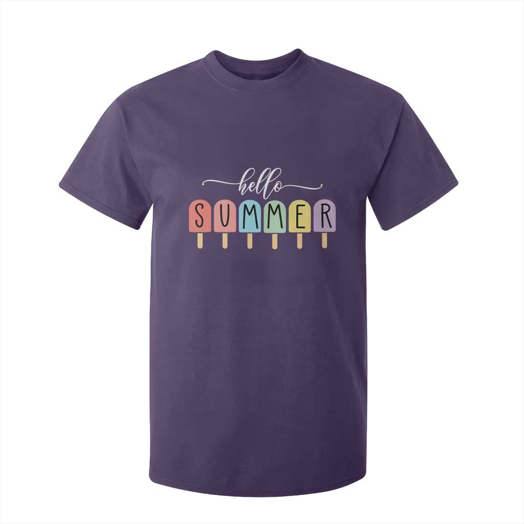 Hello Summer Vacation Ice Cream Popsicle Ice Lolly T Shirt For Kid TS10 Purple Print Your Wear