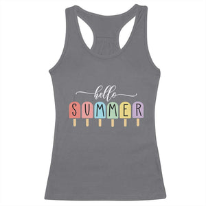 Hello Summer Vacation Ice Cream Popsicle Ice Lolly Racerback Tank Top TS10 Charcoal Print Your Wear