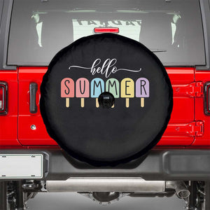 Hello Summer Vacation Ice Cream Popsicle Ice Lolly Spare Tire Cover TS10 Black Print Your Wear