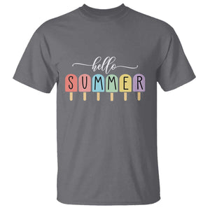 Hello Summer Vacation Ice Cream Popsicle Ice Lolly T Shirt TS10 Charcoal Print Your Wear
