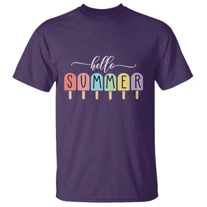 Hello Summer Vacation Ice Cream Popsicle Ice Lolly T Shirt TS10 Purple Print Your Wear