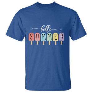 Hello Summer Vacation Ice Cream Popsicle Ice Lolly T Shirt TS10 Royal Blue Print Your Wear