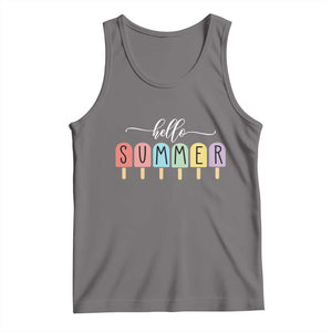 Hello Summer Vacation Ice Cream Popsicle Ice Lolly Tank Top TS10 Deep Heather Print Your Wear