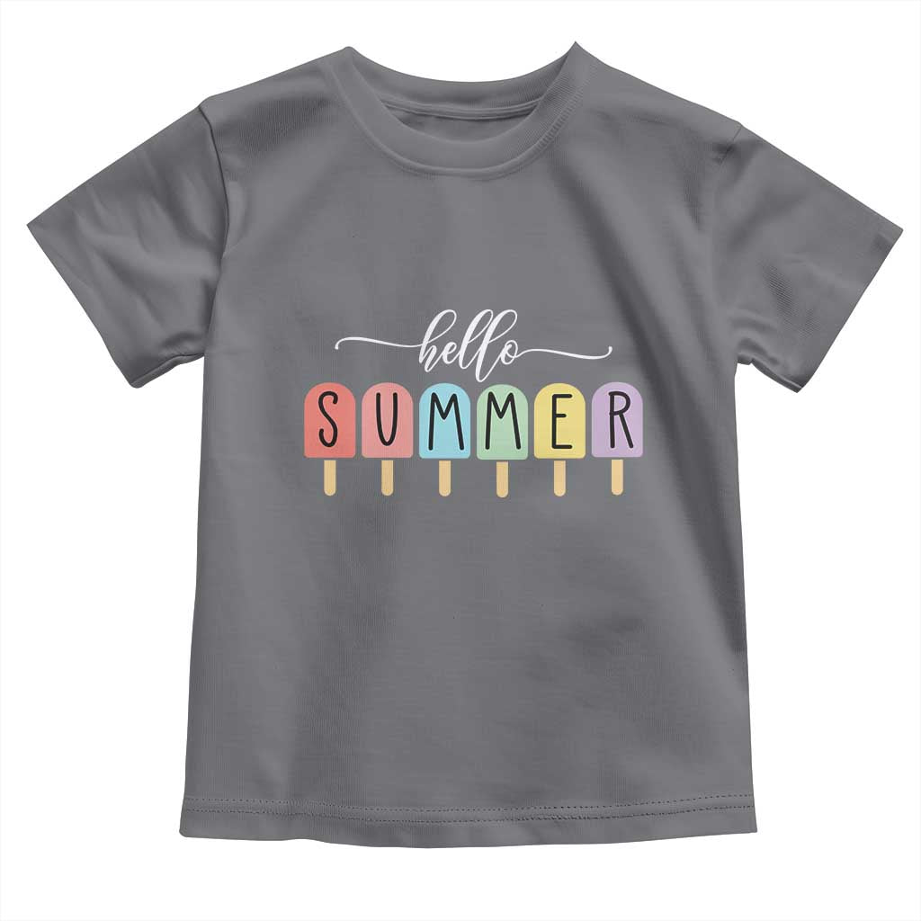 Hello Summer Vacation Ice Cream Popsicle Ice Lolly Toddler T Shirt TS10 Charcoal Print Your Wear