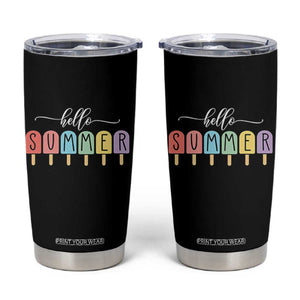 Hello Summer Vacation Ice Cream Popsicle Ice Lolly Tumbler Cup TS10 Black Print Your Wear
