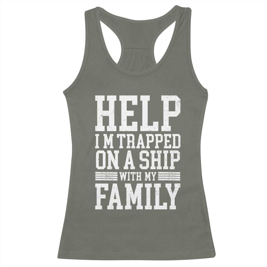Funny Family Cruise Racerback Tank Top Vacation Trip Matching Cruise Ship TS10 Military Green Print Your Wear