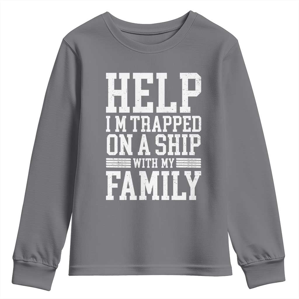 Funny Family Cruise Youth Sweatshirt Vacation Trip Matching Cruise Ship TS10 Charcoal Print Your Wear