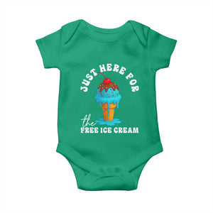 I'm Just Here For The Free Ice Cream Baby Onesie Funny Cruise Summer Vacation TS10 Irish Green Print Your Wear