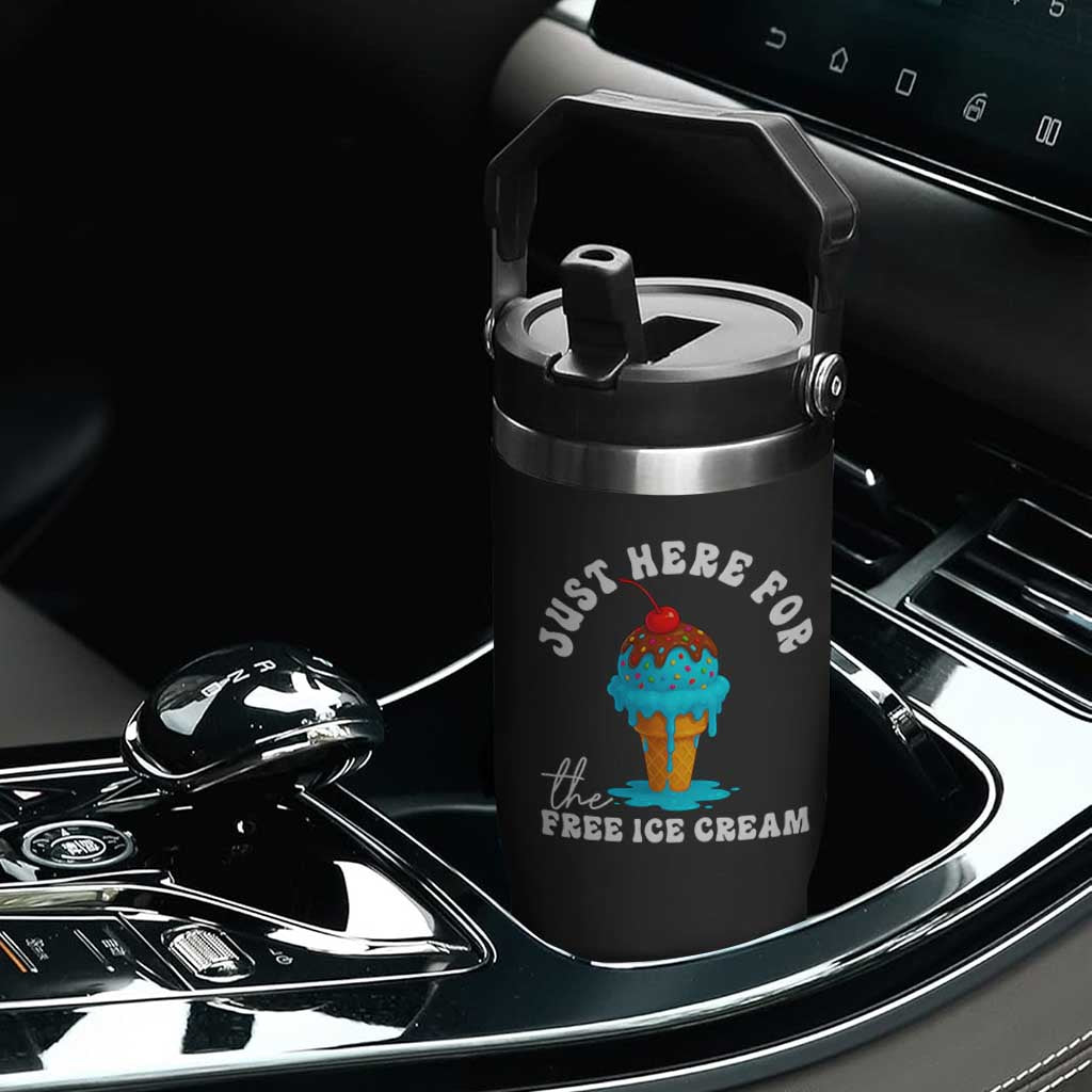I'm Just Here For The Free Ice Cream Flip Straw Tumbler Funny Cruise Summer Vacation TS10 Print Your Wear