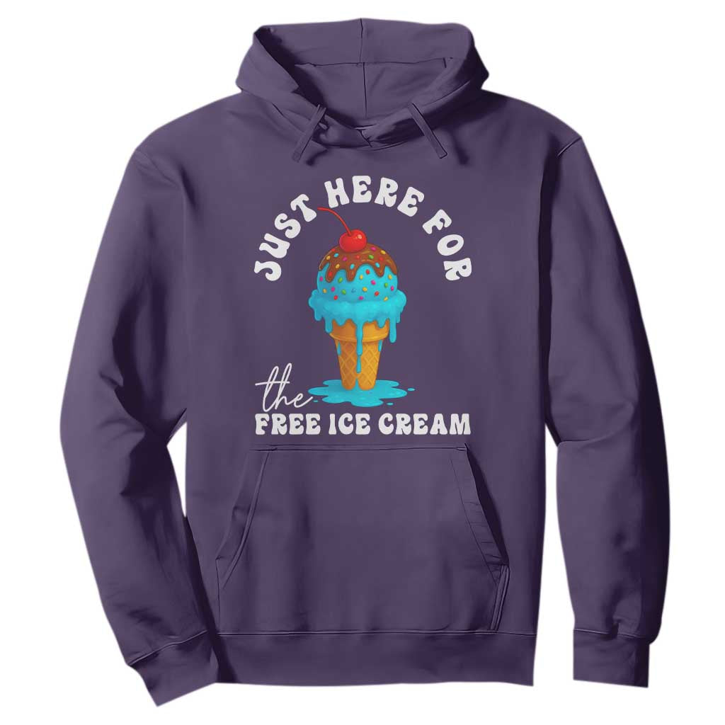I'm Just Here For The Free Ice Cream Hoodie Funny Cruise Summer Vacation TS10 Purple Print Your Wear