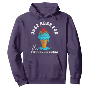 I'm Just Here For The Free Ice Cream Hoodie Funny Cruise Summer Vacation TS10 Purple Print Your Wear