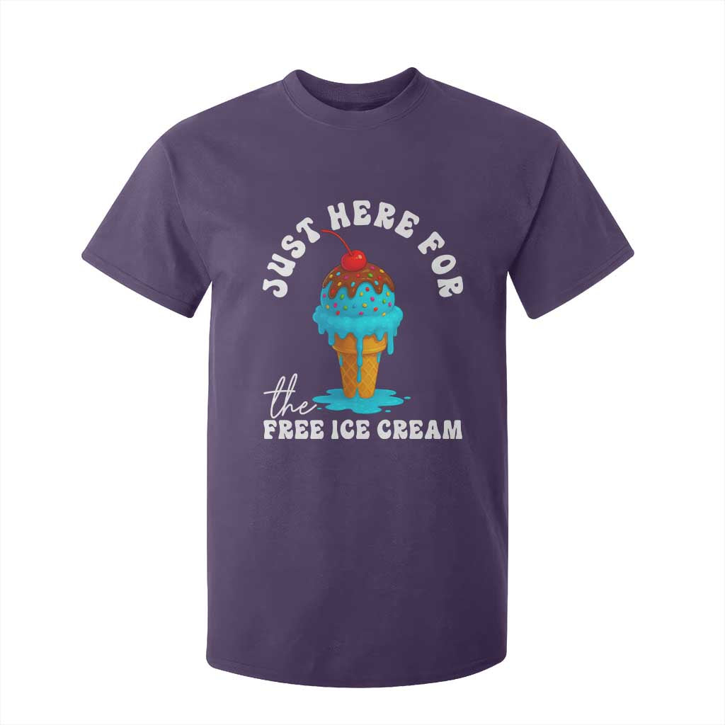 I'm Just Here For The Free Ice Cream T Shirt For Kid Funny Cruise Summer Vacation TS10 Purple Print Your Wear