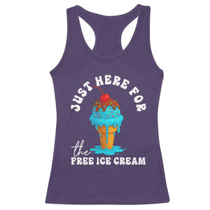 I'm Just Here For The Free Ice Cream Racerback Tank Top Funny Cruise Summer Vacation TS10 Purple Print Your Wear