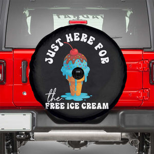 I'm Just Here For The Free Ice Cream Spare Tire Cover Funny Cruise Summer Vacation TS10 Black Print Your Wear