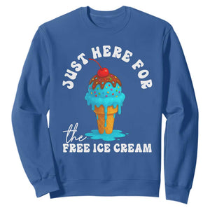 I'm Just Here For The Free Ice Cream Sweatshirt Funny Cruise Summer Vacation TS10 Royal Blue Print Your Wear
