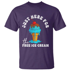 I'm Just Here For The Free Ice Cream T Shirt Funny Cruise Summer Vacation TS10 Purple Print Your Wear