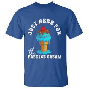 I'm Just Here For The Free Ice Cream T Shirt Funny Cruise Summer Vacation TS10 Royal Blue Print Your Wear