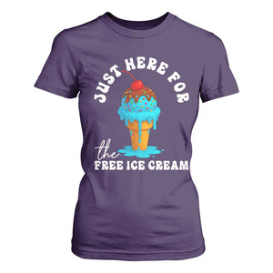 I'm Just Here For The Free Ice Cream T Shirt For Women Funny Cruise Summer Vacation TS10 Purple Print Your Wear