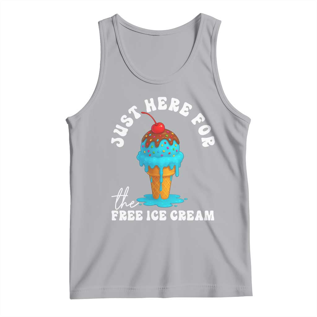 I'm Just Here For The Free Ice Cream Tank Top Funny Cruise Summer Vacation TS10 Athletic Heather Print Your Wear