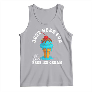 I'm Just Here For The Free Ice Cream Tank Top Funny Cruise Summer Vacation TS10 Athletic Heather Print Your Wear