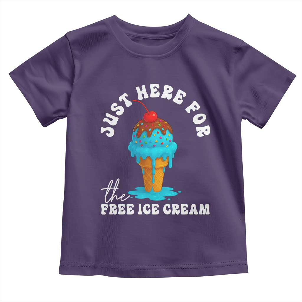 I'm Just Here For The Free Ice Cream Toddler T Shirt Funny Cruise Summer Vacation TS10 Purple Print Your Wear