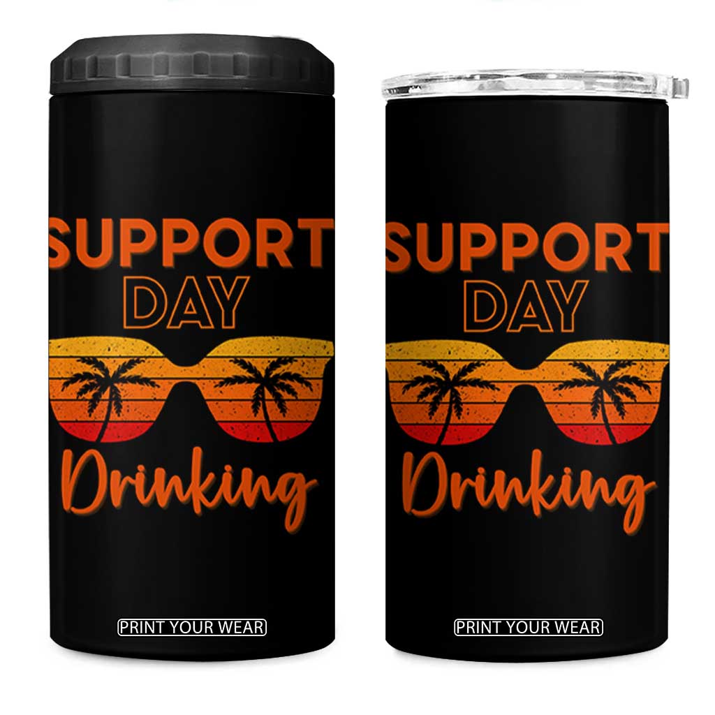 Funny Drinking 4 in 1 Can Cooler Tumbler Support Day Drinking Summer Beach Vacation TS10 One Size: 16 oz Black Print Your Wear