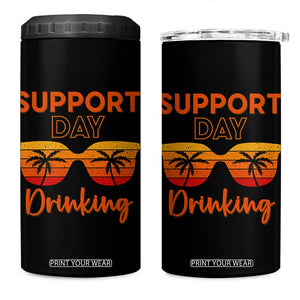 Funny Drinking 4 in 1 Can Cooler Tumbler Support Day Drinking Summer Beach Vacation TS10 One Size: 16 oz Black Print Your Wear