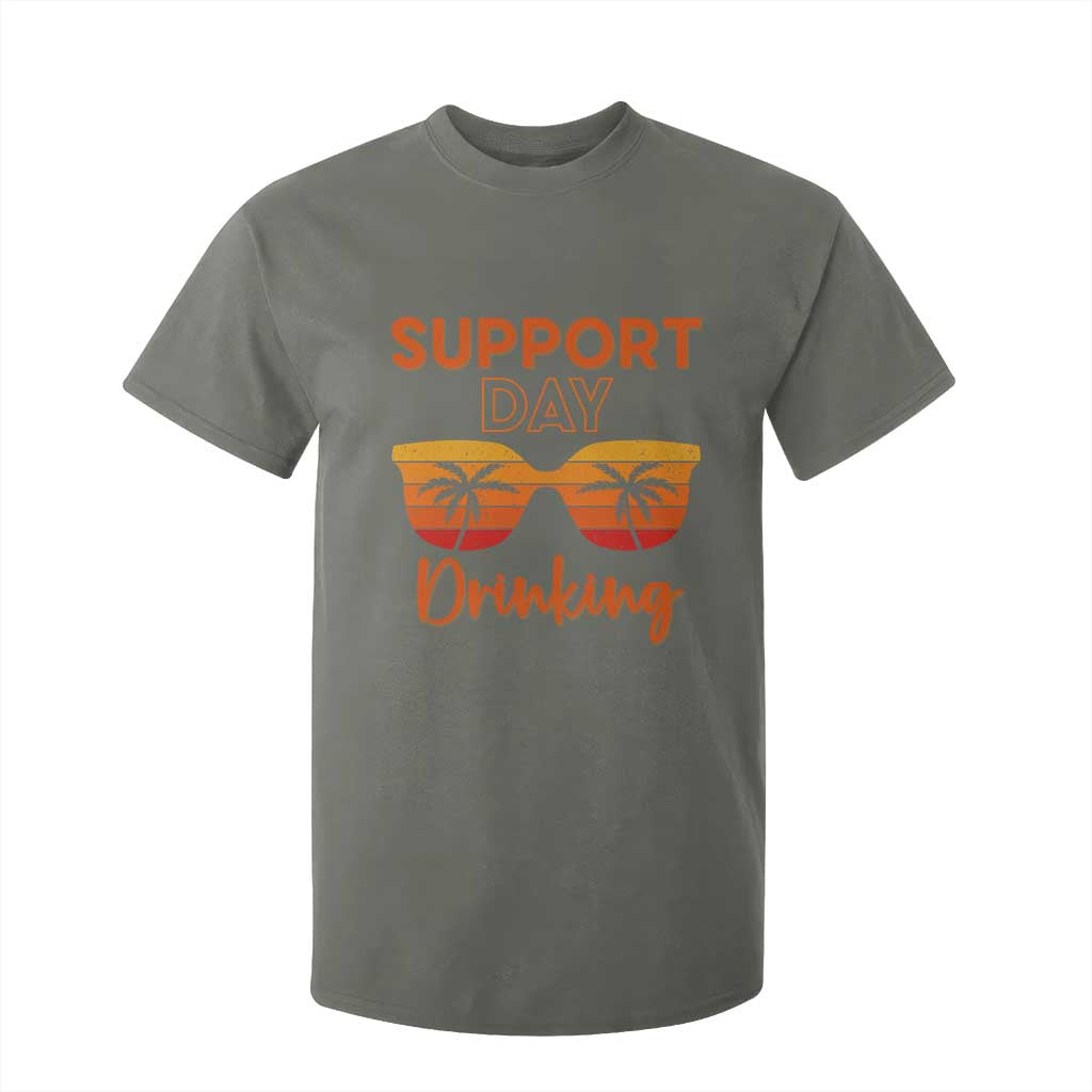 Funny Drinking T Shirt For Kid Support Day Drinking Summer Beach Vacation TS10 Military Green Print Your Wear