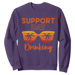 Funny Drinking Sweatshirt Support Day Drinking Summer Beach Vacation TS10 Purple Print Your Wear