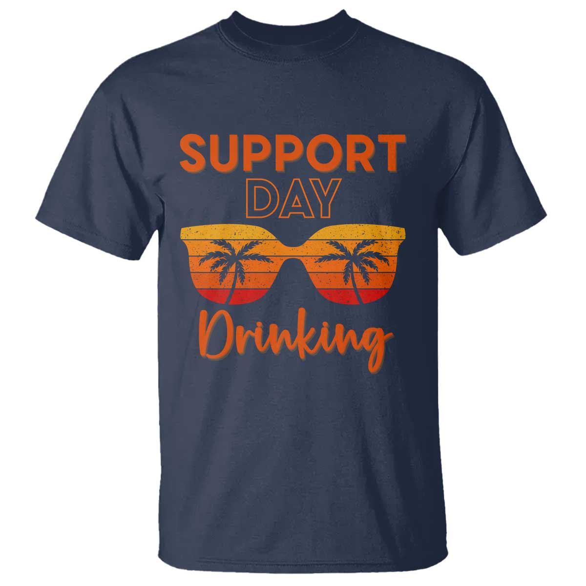 Funny Drinking T Shirt Support Day Drinking Summer Beach Vacation TS10 Navy Print Your Wear
