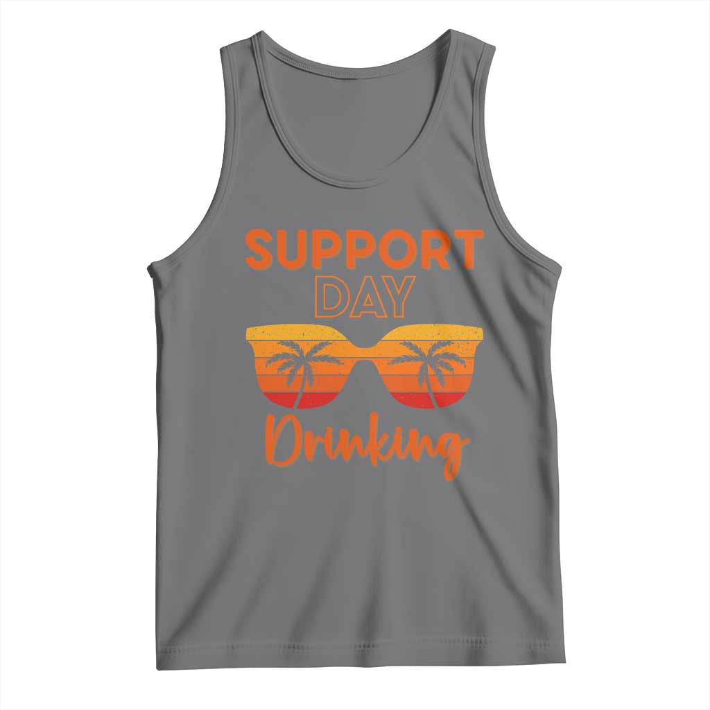 Funny Drinking Tank Top Support Day Drinking Summer Beach Vacation TS10 Black Heather Print Your Wear