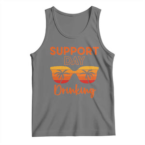 Funny Drinking Tank Top Support Day Drinking Summer Beach Vacation TS10 Black Heather Print Your Wear