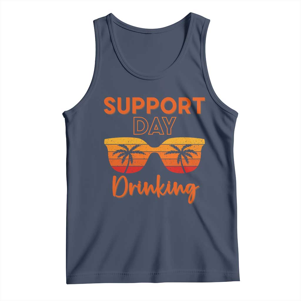 Funny Drinking Tank Top Support Day Drinking Summer Beach Vacation TS10 Navy Print Your Wear