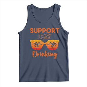 Funny Drinking Tank Top Support Day Drinking Summer Beach Vacation TS10 Navy Print Your Wear
