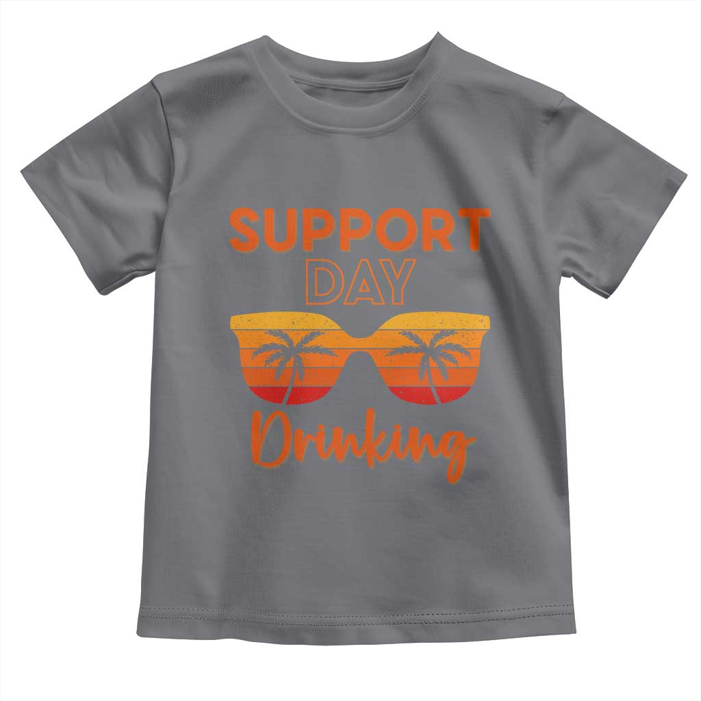 Funny Drinking Toddler T Shirt Support Day Drinking Summer Beach Vacation TS10 Charcoal Print Your Wear