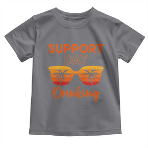 Funny Drinking Toddler T Shirt Support Day Drinking Summer Beach Vacation TS10 Charcoal Print Your Wear