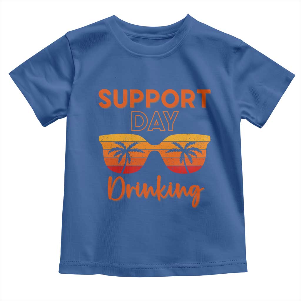 Funny Drinking Toddler T Shirt Support Day Drinking Summer Beach Vacation TS10 Royal Blue Print Your Wear